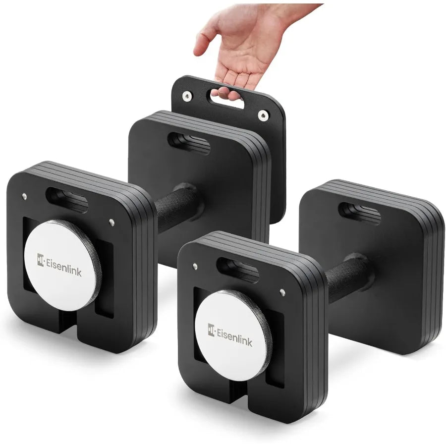 Adjustable Dumbbell Set, 10-50LB X2, 5Lb Increments, Quick-Lock Square Weight Dumbbells for Home Gym Fitness