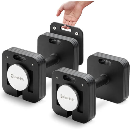 Adjustable Dumbbell Set, 10-50LB X2, 5Lb Increments, Quick-Lock Square Weight Dumbbells for Home Gym Fitness